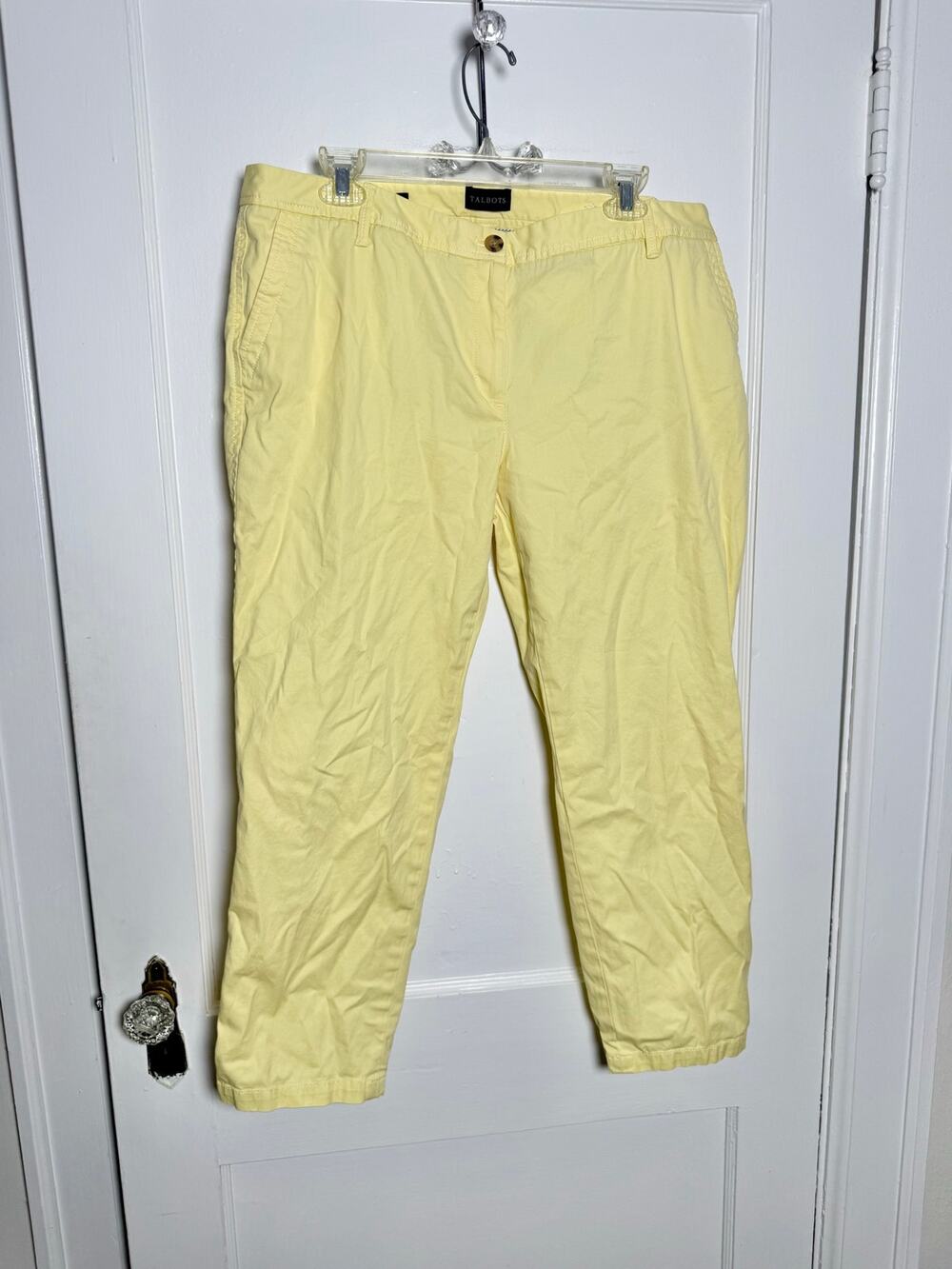 Talbots Butter Yellow Relaxed Chino Ankle Length Pants Women's 14 WP
